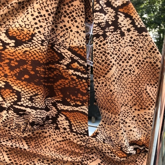 Robbie Bee size 14 brown snake print halter dress with stretch - Picture 9 of 14